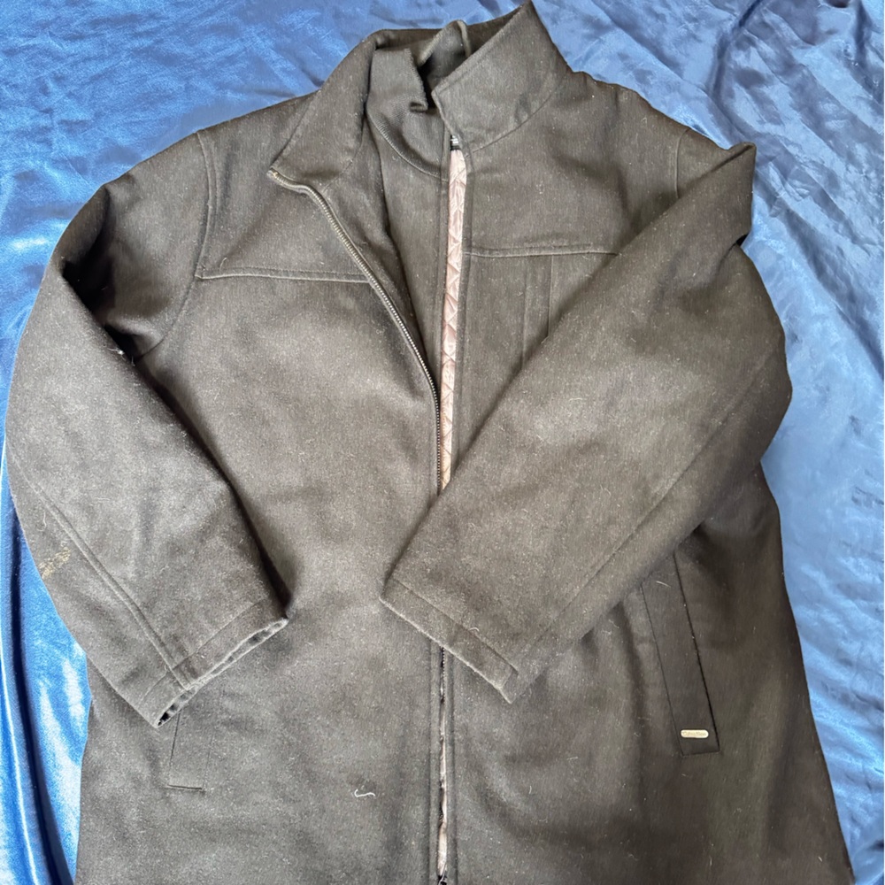 Calvin Klein Black Quilted Lined Coat